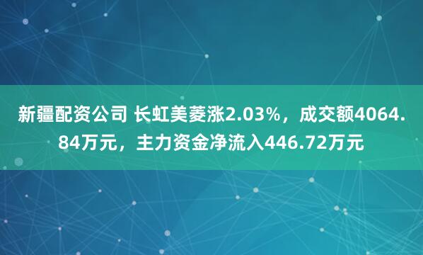 新疆配资公司 长虹美菱涨2.03%，成交额4064.84万元，主力资金净流入446.72万元